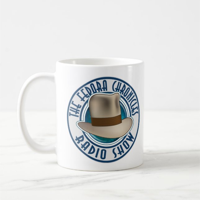 The Fedora Chronicles Radio Show - In Blue! Coffee Mug (Left)