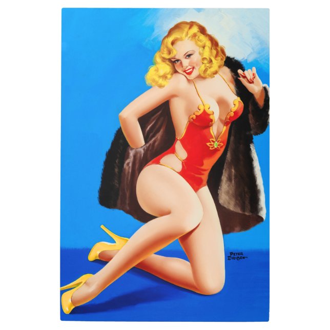 The Feel Of Mink by Peter Driben Metal Print (Front)