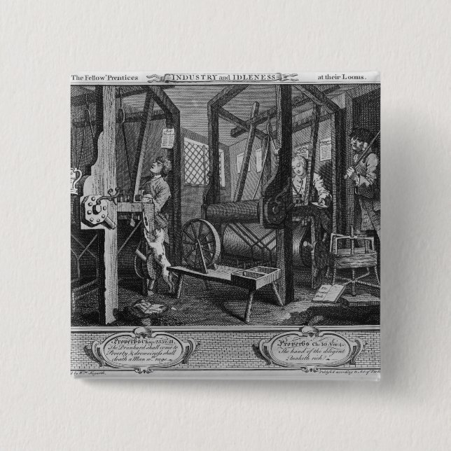 The Fellow 'Prentices at their Looms Button (Front)