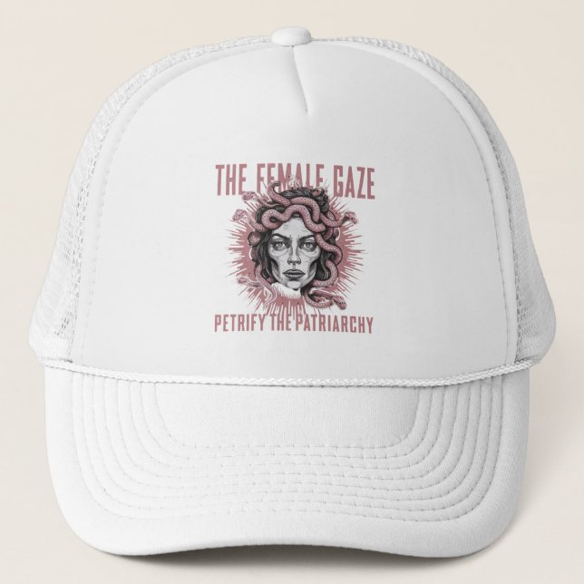 The Female Gaze Petrify The Patriarchy Medusa Trucker Hat (Front)