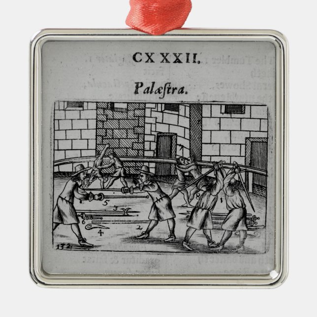 The Fencing School Metal Ornament (Front)