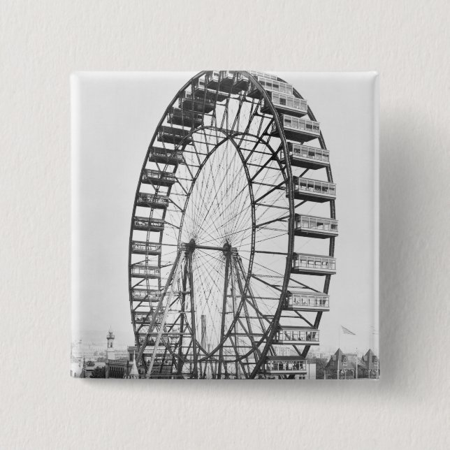 The ferris wheel at the World's Columbian Button (Front)