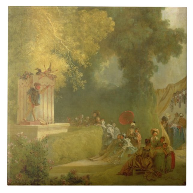 The Fete at Saint-Cloud, detail of the Puppet Show Ceramic Tile (Front)
