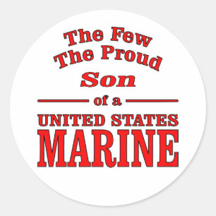 The Few The Proud Son Of A United States Marine Classic Round Sticker