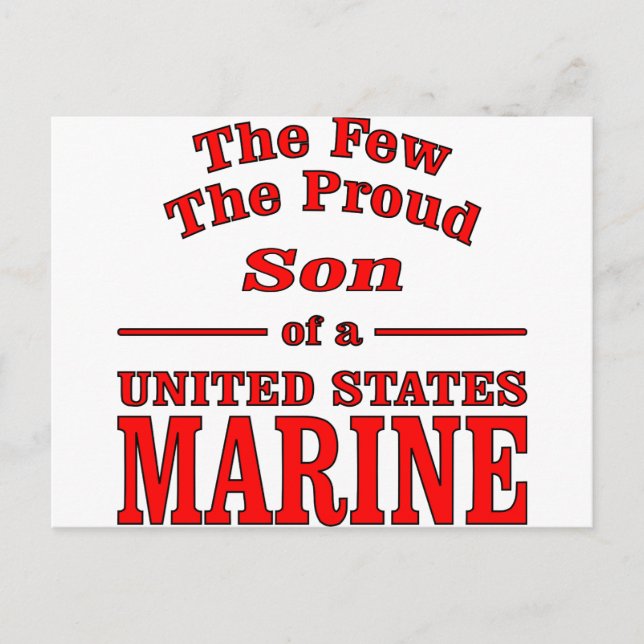 The Few The Proud Son Of A United States Marine Postcard (Front)