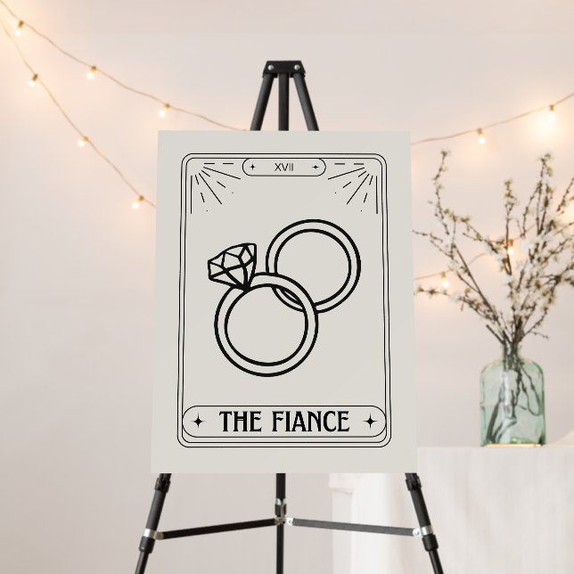 The Fiancé Tarot Card Wedding Rings Doodle Foam Board (In Situ (Stand))