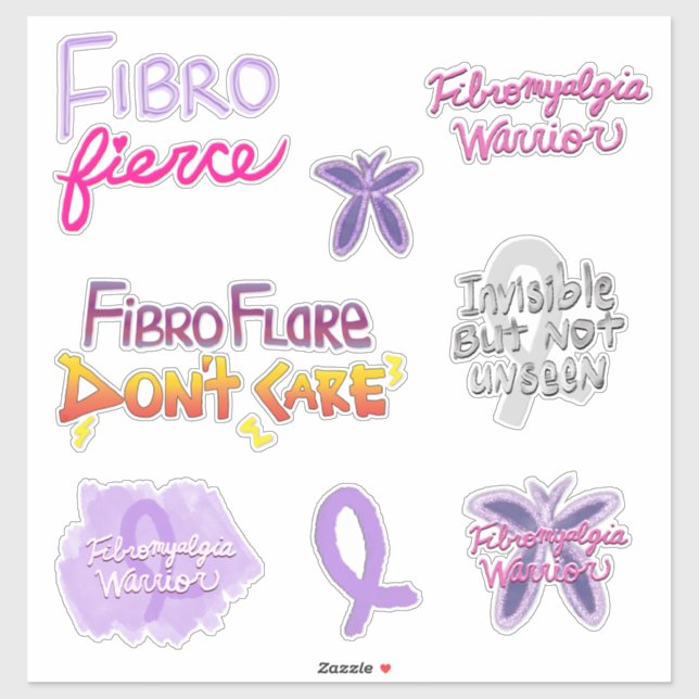 The Fibromyalgia Warrior Variety Pack Sticker (Sheet)