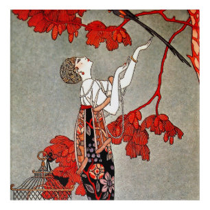 "The Fickle Bird" Art Deco by George Barbier