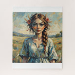 The Field Girl and the Flowers Jigsaw Puzzle