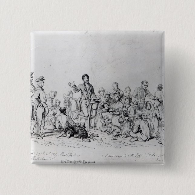 The Field Preacher, 1837 Button (Front)