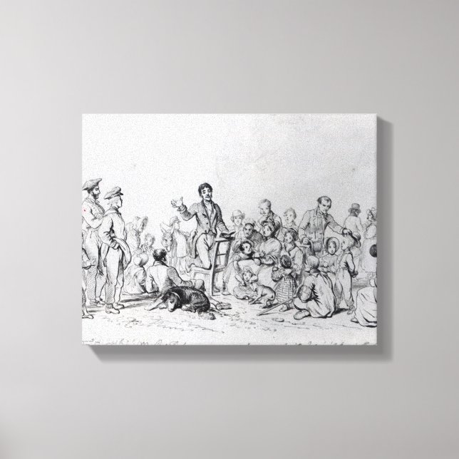 The Field Preacher, 1837 Canvas Print (Front)