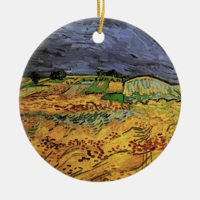 The Fields by Vincent van Gogh Ceramic Ornament (Front)