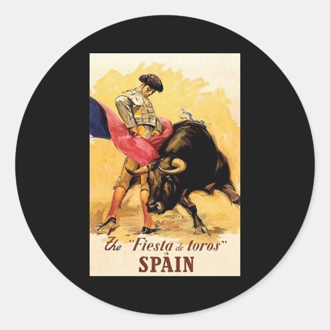 The Fiesta De Toros In Spain Classic Round Sticker (Front)
