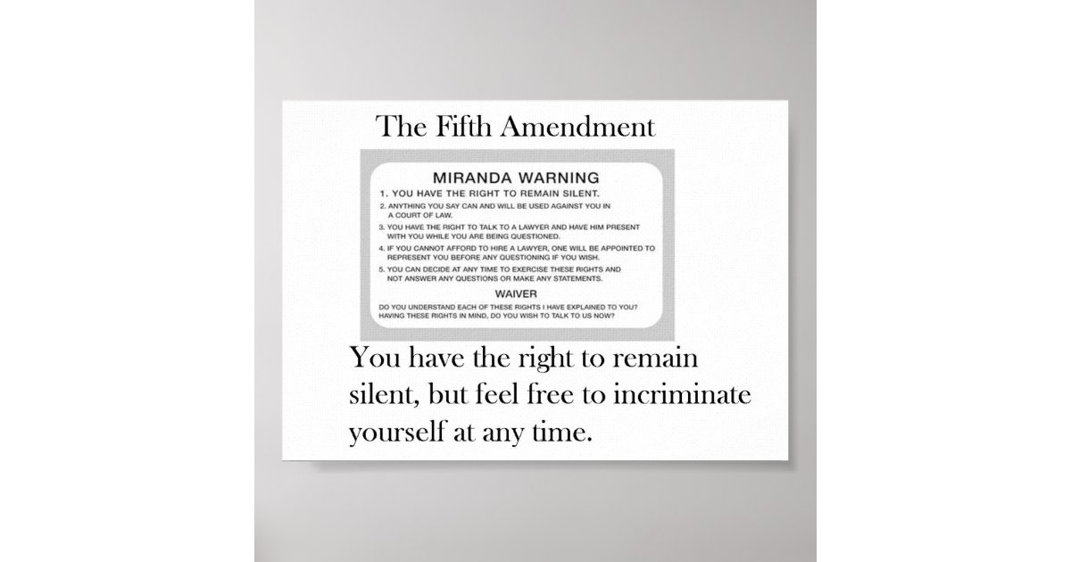 The Fifth Amendment Poster | Zazzle