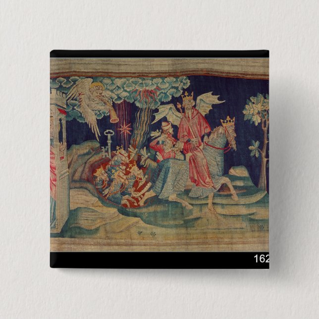 The Fifth Trumpet and the Locusts Pinback Button (Front)