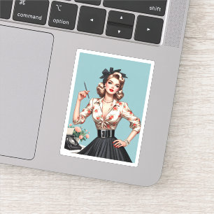 The fifties glamour women fashion, 50s skirts gift sticker