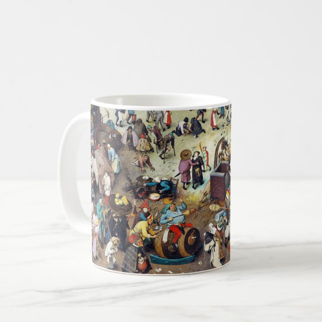 The Fight Between Carnival and Lent, Bruegel Coffee Mug (Front Left)
