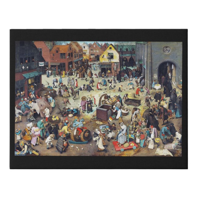 The Fight Between Carnival and Lent, Bruegel Faux Canvas Print (Front)