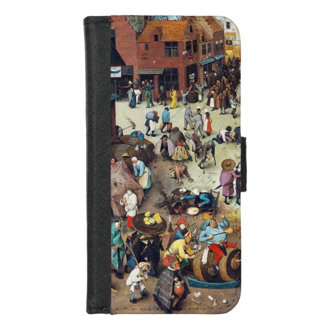 The Fight Between Carnival and Lent, Bruegel iPhone Wallet Case (Front)