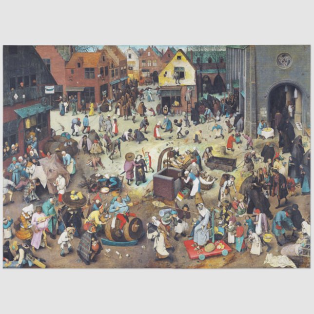 The Fight Between Carnival and Lent, Bruegel Tissue Paper (Front)