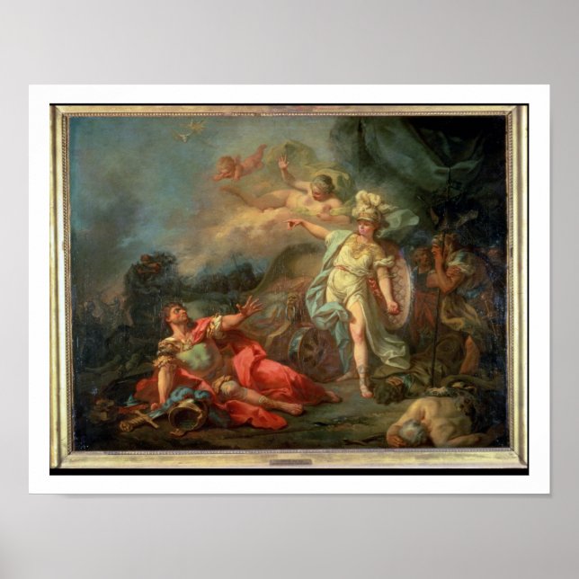 The fight between Mars and Minerva, 1771 (oil on c Poster (Front)