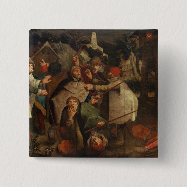 The Fight of the Blind Men, 1643 Button (Front)