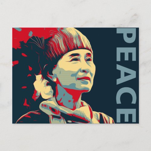 THE FIGHTER _ Aung San Suu Kyi  Custom Postcard