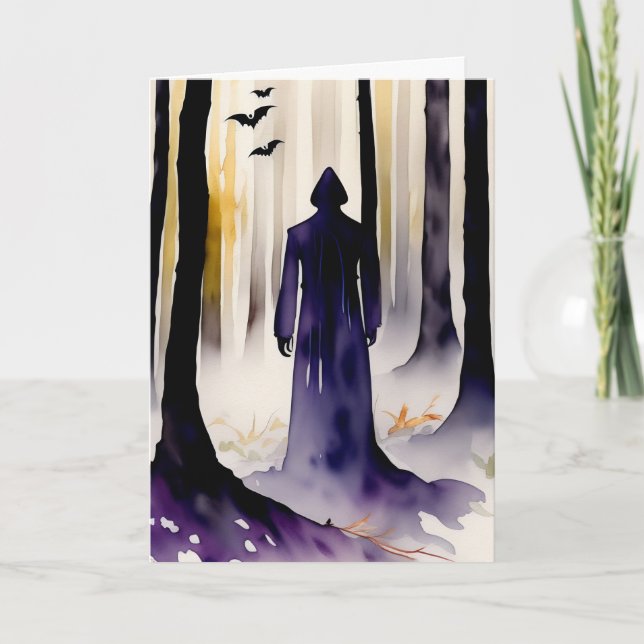 The Figure in the Forest Halloween Card (Front)