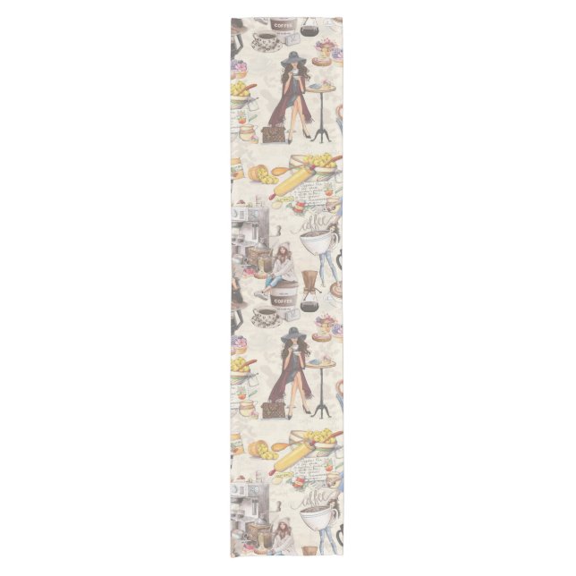 The Fika Swedish Coffee shop  Short Table Runner (Front)