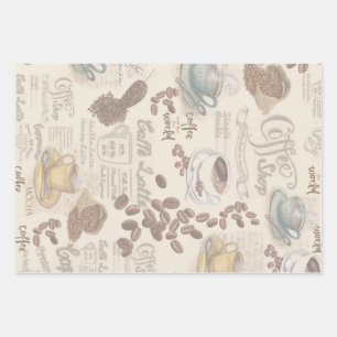 The Fika Swedish Coffee shop Wrapping Paper Sheet