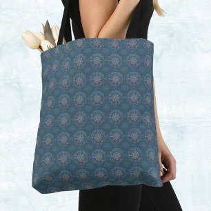 The Filter Floral Air Force Blue Manipur Mandala Tote Bag