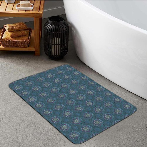 The Filter Floral Ice Force Blue of Squire Manipur Bath Mat