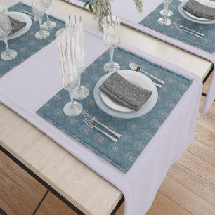 The Filter Floral Ice Force Blue of Squire Manipur Cloth Placemat