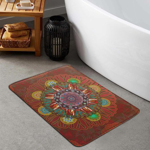 The Filter Floral Red of Squire Manipur Mandala Bath Mat