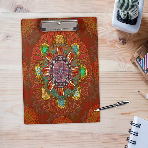 The Filter Floral Red of Squire Manipur Mandala Clipboard