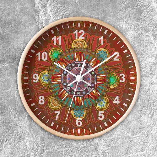 The Filter Floral Red of Squire Manipur Mandala Clock