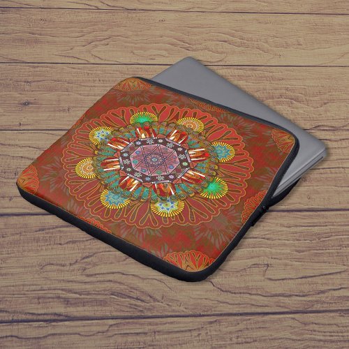 The Filter Floral Red of Squire Manipur Mandala Laptop Sleeve