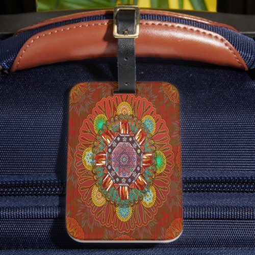 The Filter Floral Red of Squire Manipur Mandala Luggage Tag