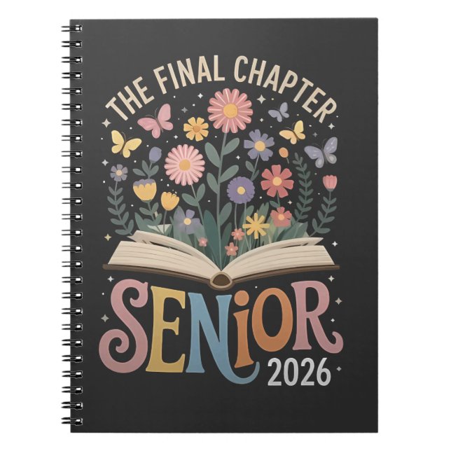 The Final Chapter Senior 2026 Graduation Blossom Notebook (Front)