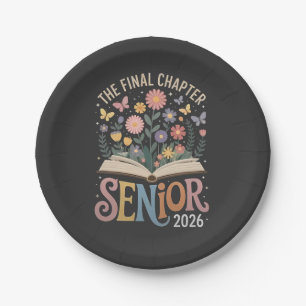 The Final Chapter Senior 2026 Graduation Blossom Paper Plates