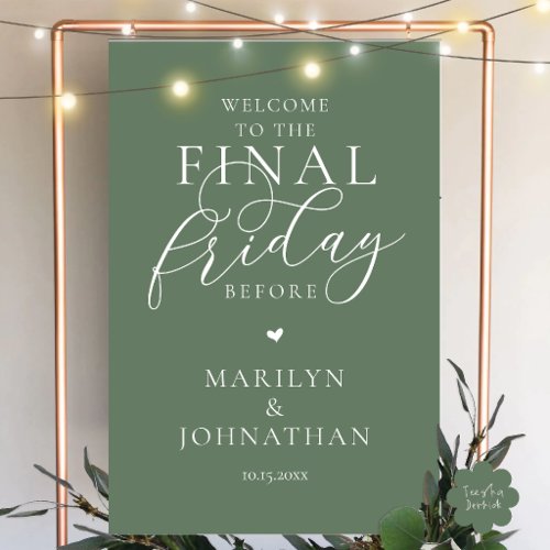 The Final Friday Before, Wedding Rehearsal Dinner Foam Board
