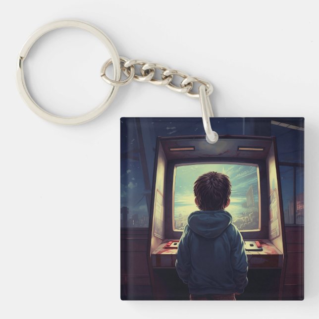 The Final Level | A Retro Arcade Dream Keychain (Front)