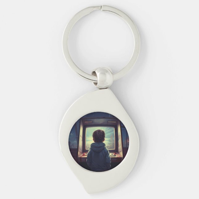 The Final Level | A Retro Arcade Dream Keychain (Front)