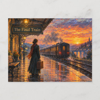 The Final Train Sunset Station Postcard