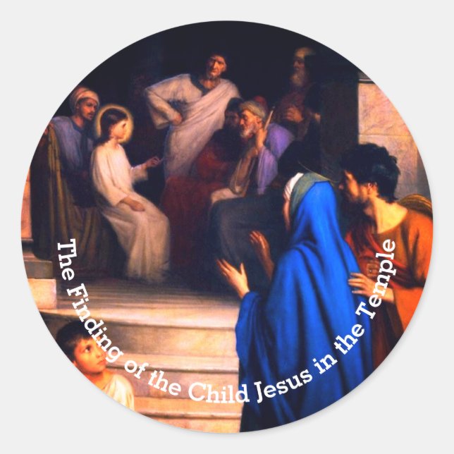 The Finding in the Temple Catholic  Classic Round Sticker (Front)