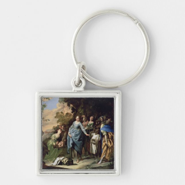 The Finding of Moses, c.1650-56 (oil on canvas) Keychain (Front)