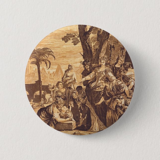 The Finding of Moses from Book of Exodus Button (Front)