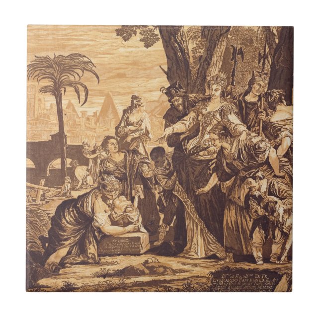 The Finding of Moses from Book of Exodus Ceramic Tile (Front)