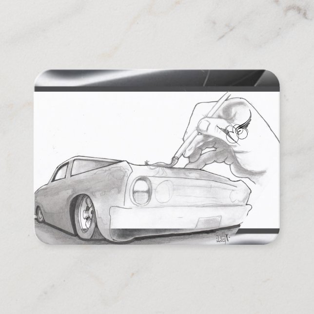 The Fine Line Black, Red, White Business Card (Front)