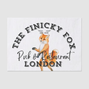 The Finicky Fox - British Pub Sign Tissue Paper